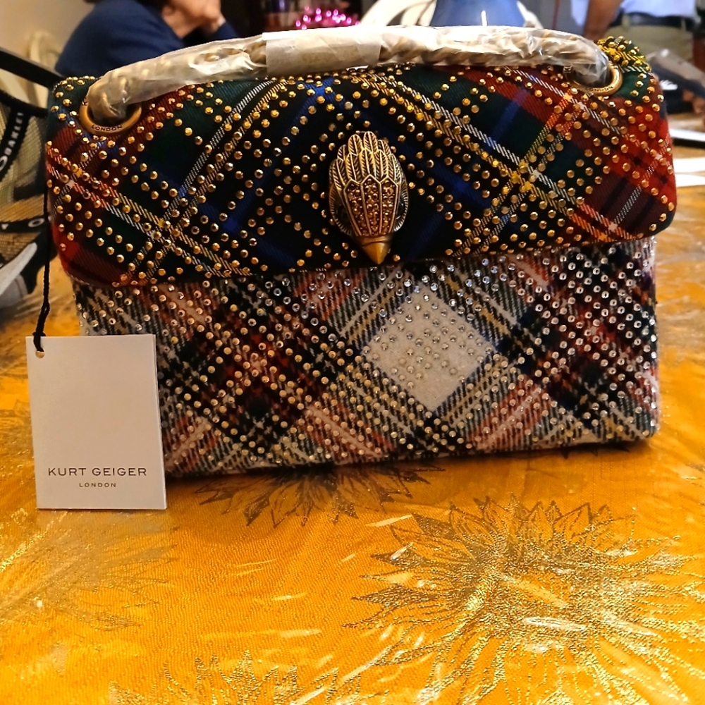 Kurt Geiger plaid handbag